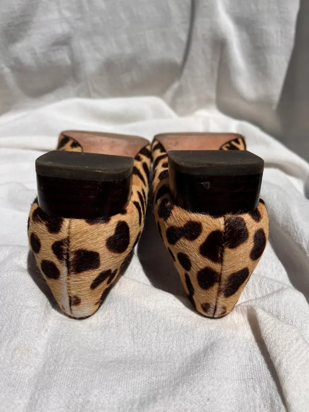 Tory Burch Gigi Leopard Print Calf Hair Block Heel Pumps